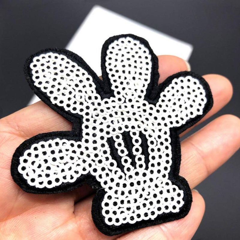 TATEELY 9 Pcs Sliver Embroidered Patches Lip/Lipstick Flower Iron On Patch Sewing On Sequins DIY Clothes Applique Garment Motif Woman Girl Brand Patch (Sliver (9pcs)) - Image 4